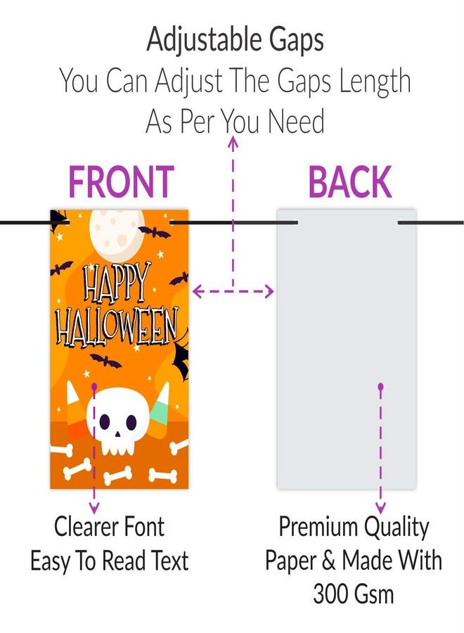 Wobbox Halloween Party Props 27 Pcs with Multicolor Cartoon Ghost Bunting Banner & Balloon & Foil Fringe, Party Decoration Set of One - Image 4